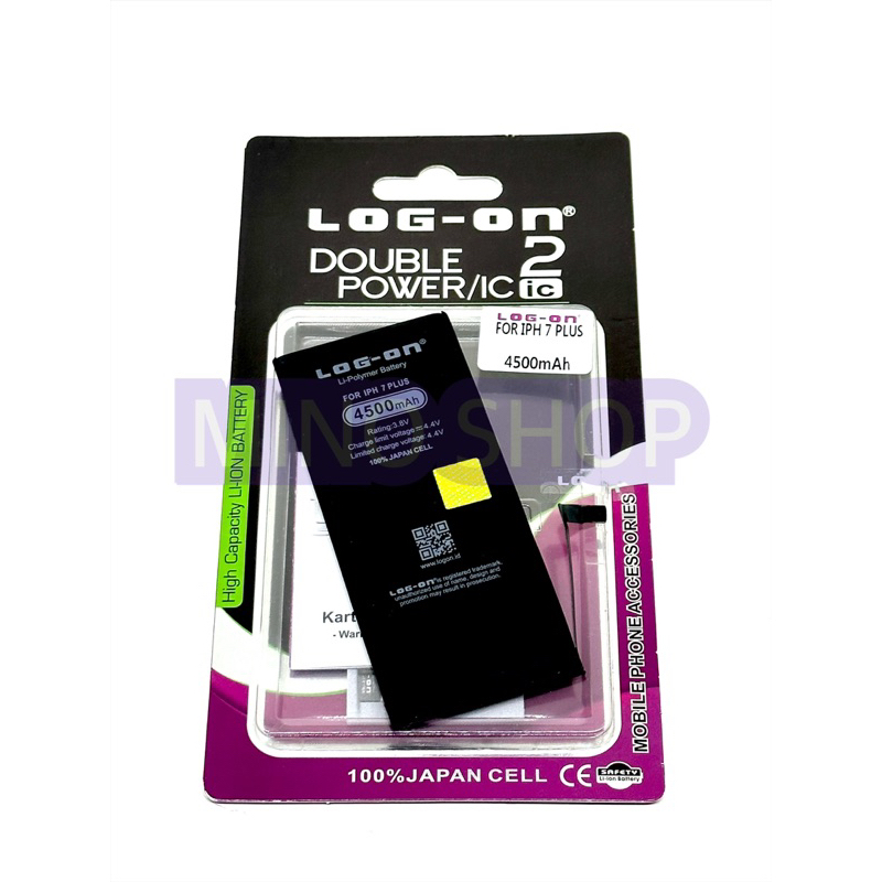 BATERAI IP 7G+ 7+ 7 PLUS - LOG ON DOUBLE POWER BATRE