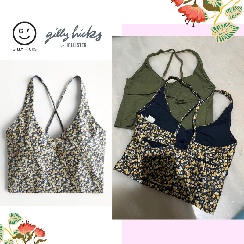 GILLY HICKS by HOLLISTER Long Line Crossback Sport Bra #6