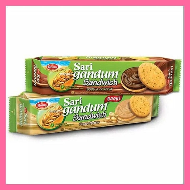 

sari gandum cokelat kacang biskuit roma 115g