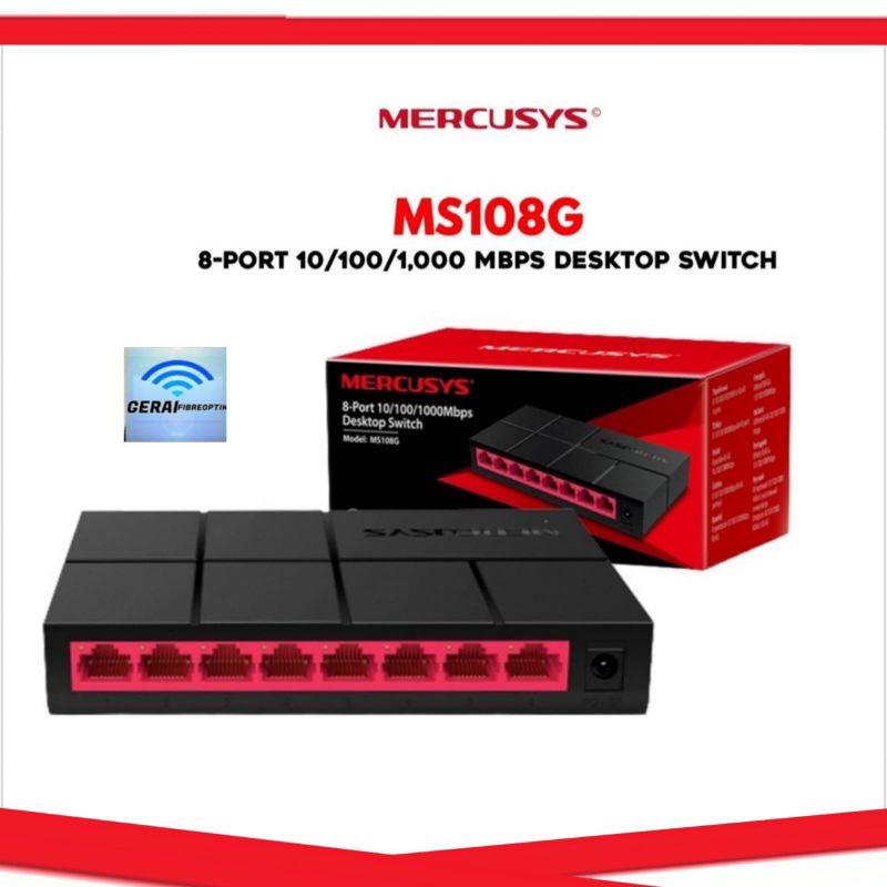 Mercusy MS108G 8 Port Gigabit 10/100/1000 Mbps Desktop Switch Hub