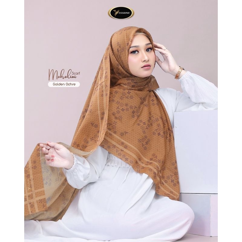 Jilbab Segi Empat Notif Mahalini Scarft By Yessana