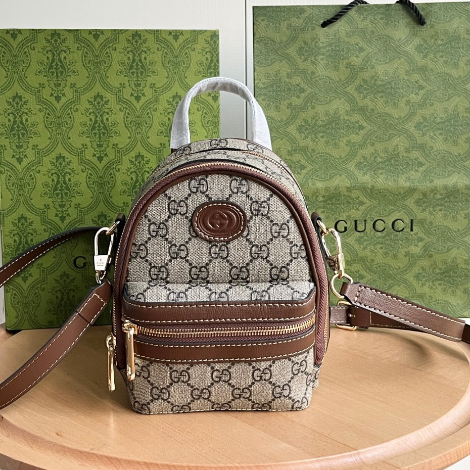 Original 2023 new Gucci ladies mini schoolbag portable crossbody backpack 725654