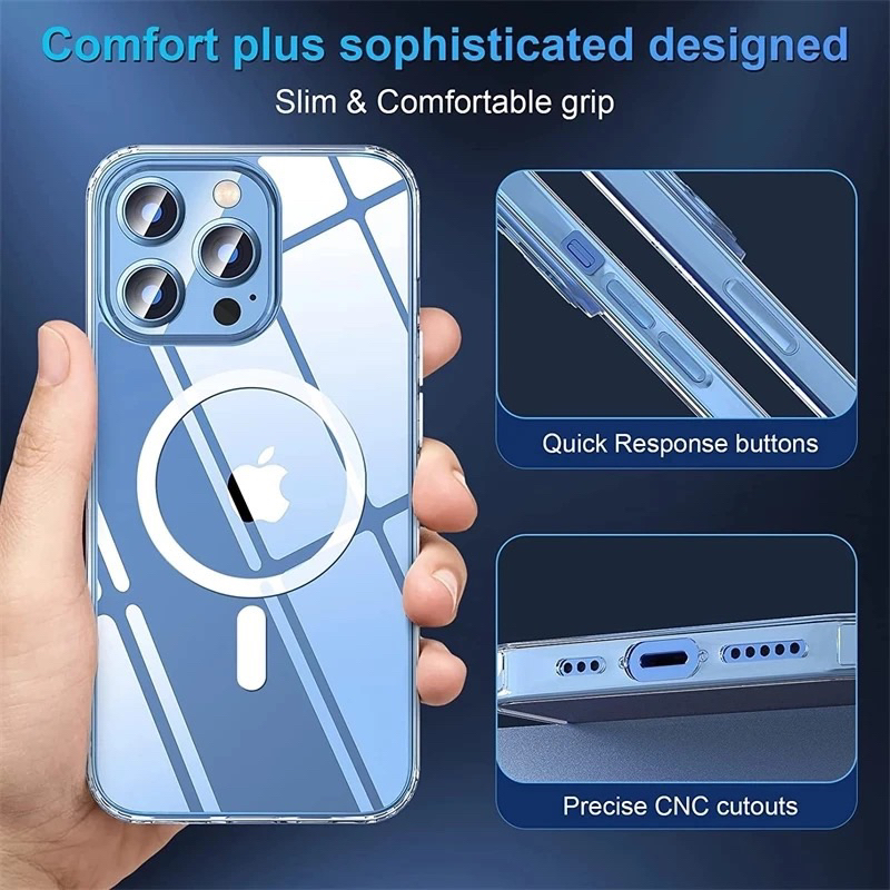 100% ORIGINAL !!! CLEARCASE MAGSAFE For IPHONE 11 12 13 14 14+ 15 15+ PRO MAX PLUS 7 7+ 8 8+ PLUS SE 2 3 2020 X XS MAX XR PRO MAX MAGNETIC CASE BENING HYBRID BUMPER CASING