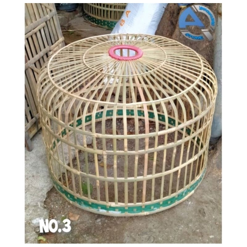 1 Kurungan Kandang bambu bulat, NO.3, Umbaran Entok Ayam Jago, unggas lainya