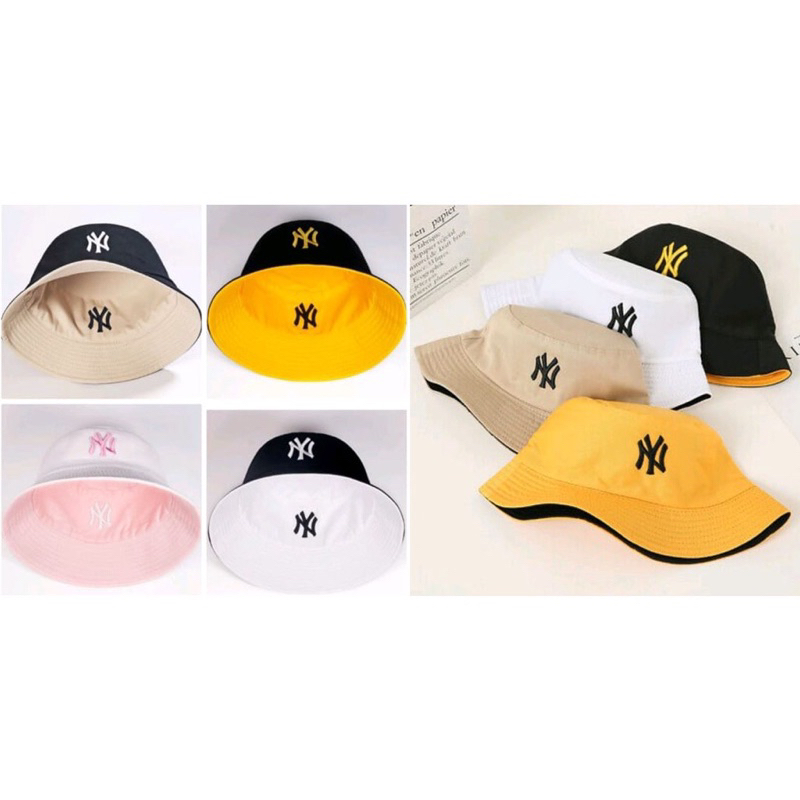 Topi Bucket Hat Dewasa Logo Ny Unisex