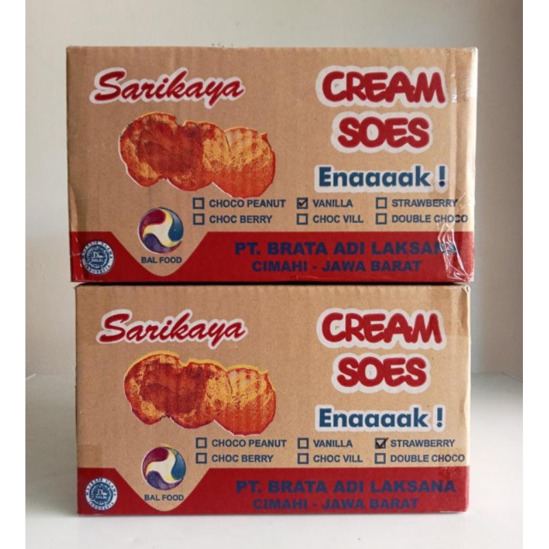 

Soes kering vanila/strawberry/coklat