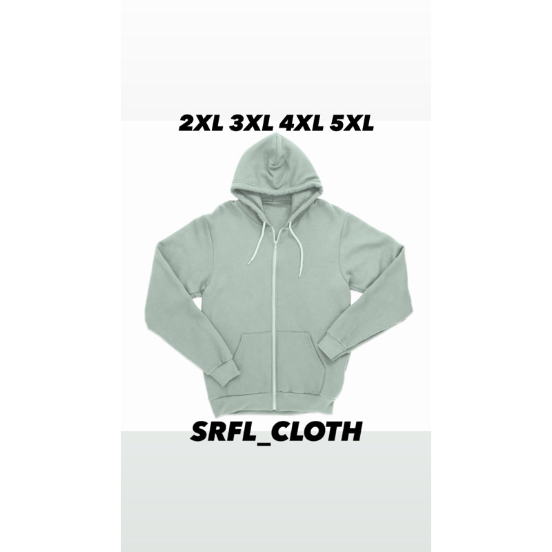 SRFL Hoodie Zipper Polos Jumbo Oversize 2XL 3XL 4XL 5XL Pria Wanita