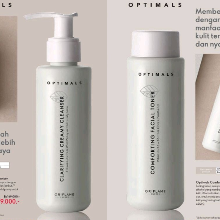 Optimals Clarifying Creamy Cleanser/ Optimals Comforting Facial Toner