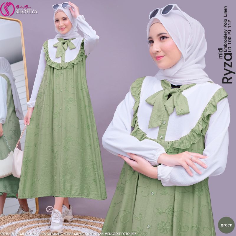 RYZA MIDI DRESS/GAMIS MIDI WANITA BY SHOFIYA