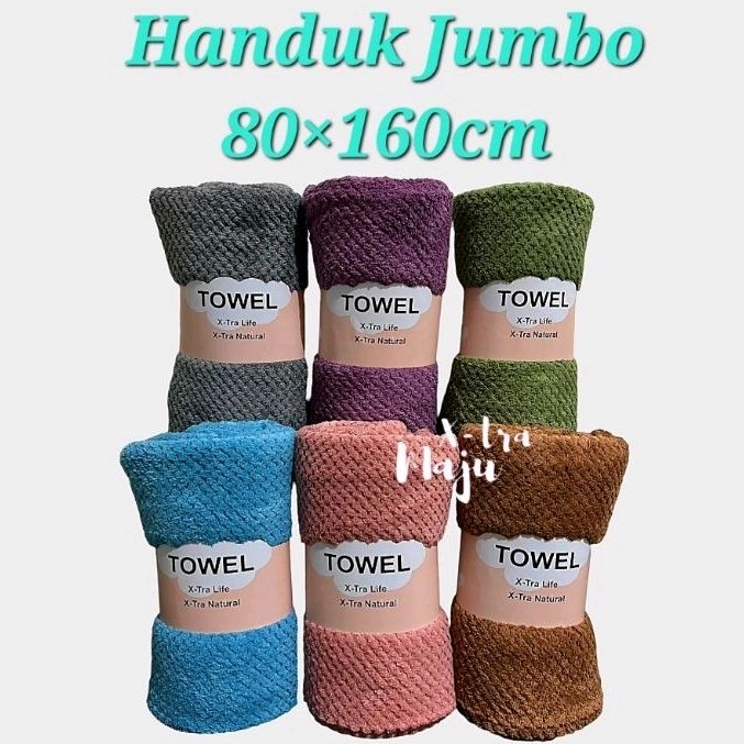 Handuk Mandi Dewasa uk 80×160cm - POLOS JUMBO