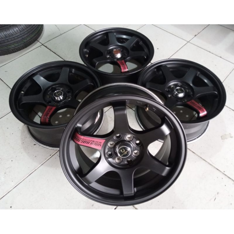 Velg Mobil Bekas Rays Te37 Ring 16x7,5 Pcd 4x100/114 ET42 Black Buat Jazz Yaris Livina Avanza Xenia 