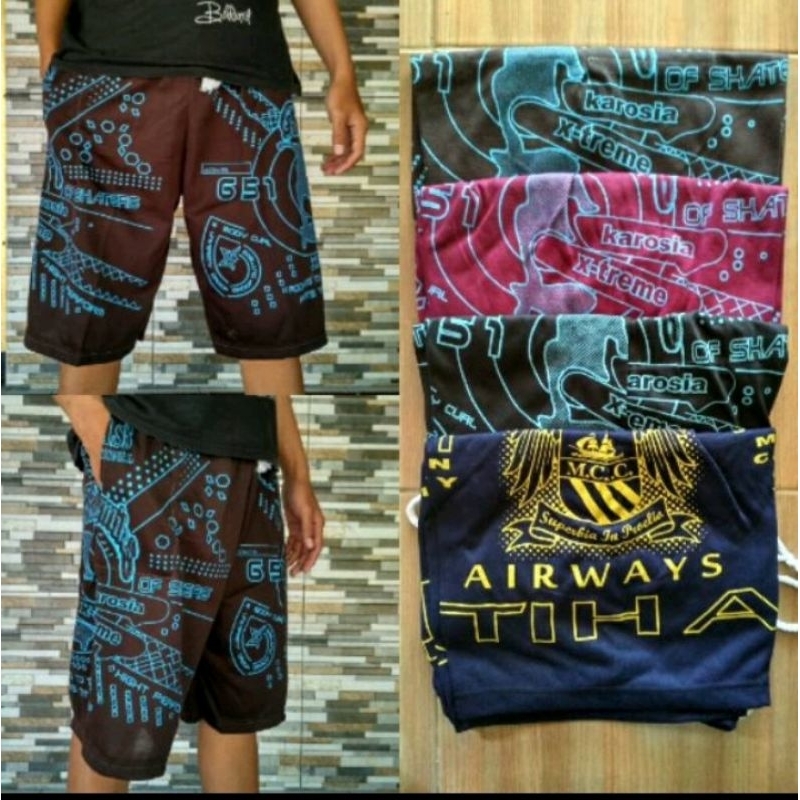 celana kolor pendek boxer motif pria wanita - celana kolor pendek kaos