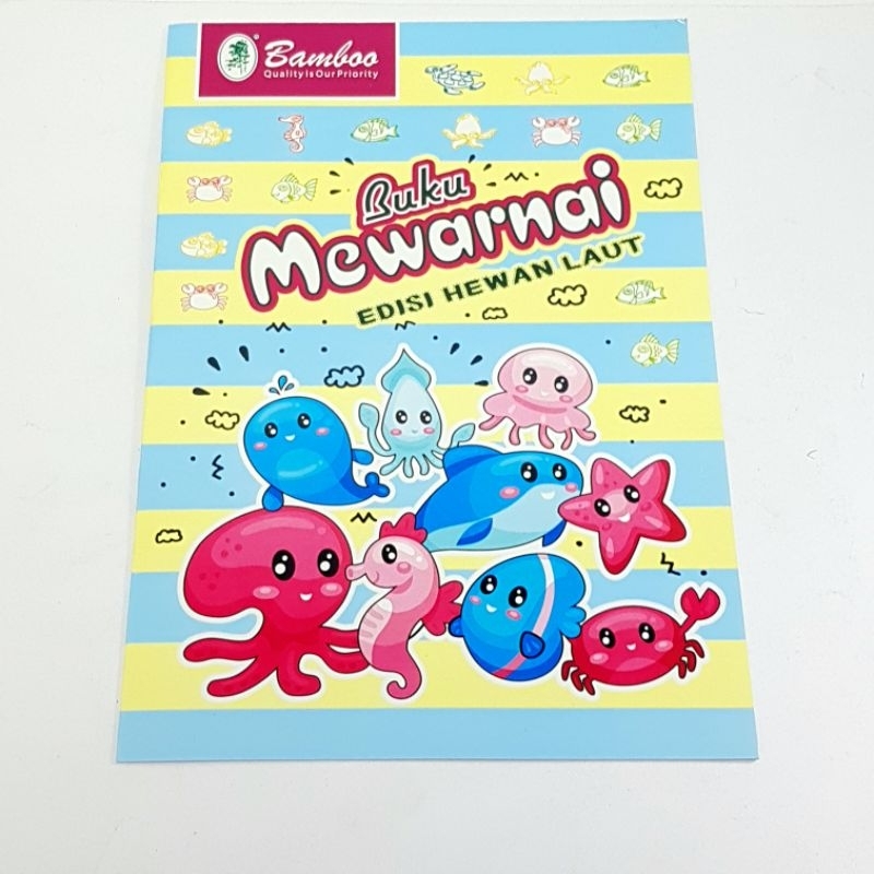 Buku Mewarnai Belajar Menghitung Gambar Ikan Laut BM-01