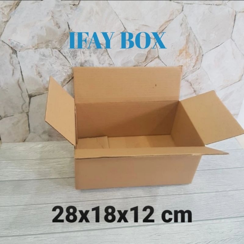 

Kardus box Uk. 28x18x12 cm single wall polos