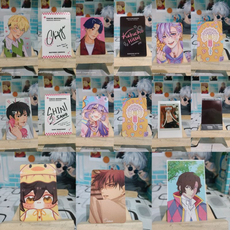 Kertas ganteng photocard, anime jujutsu kaisen, Tokrev