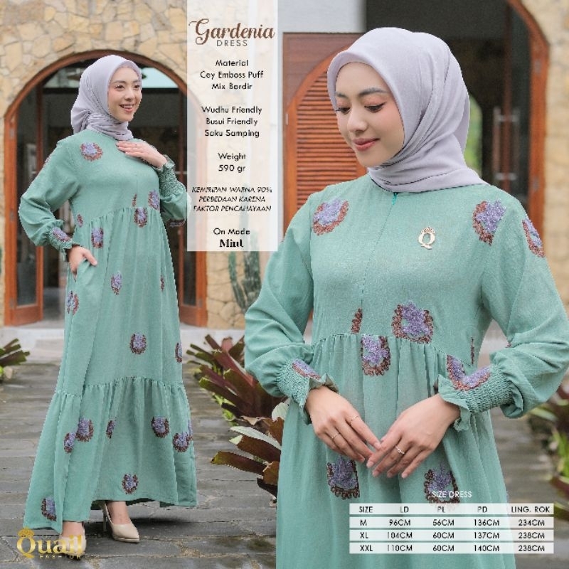Dress Muslim Wanita Syari GARDENIA Original Quail Hijab