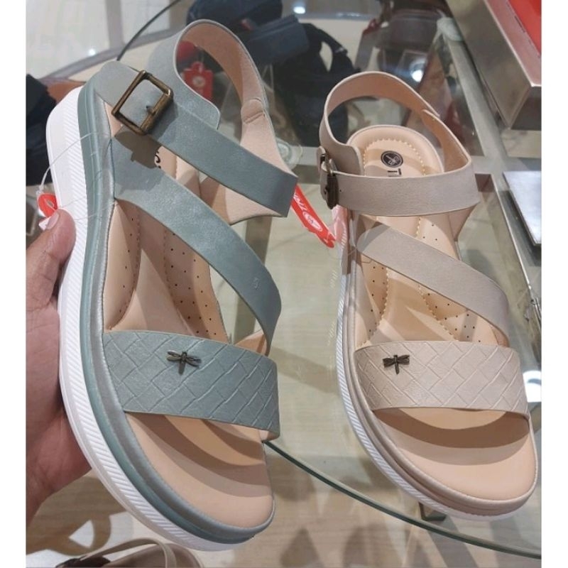 JUMBO SALE‼️ TRISET Sepatu sandal wedges wanita tali belakang 36-40