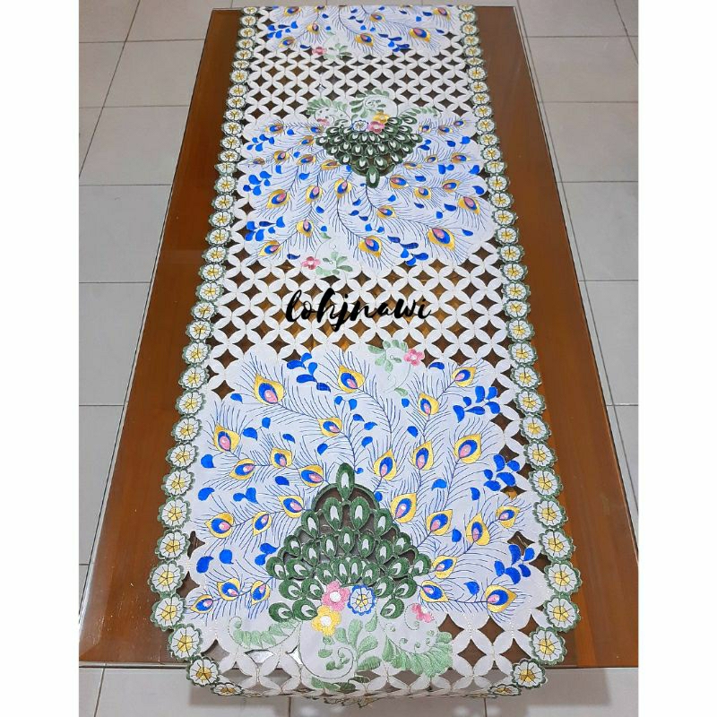 Taplak Meja 40x180 cm Bordir Kerancang Table Runner Buffet Shabby Chic Premium Cantik