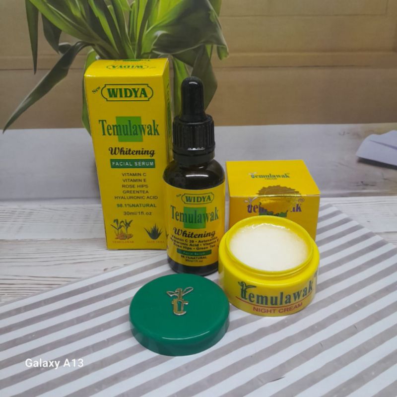Paket Cream Temulawak Malam 2in1 / Paket Temulawak Khusus Malam + Serum Widya