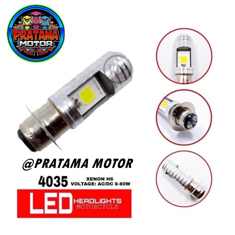 PROMO Lampu Led Utama Depan 2 Led Motor Bebek dan Matic Soket H6 2 Sisi Pnp-Putih (TSS)