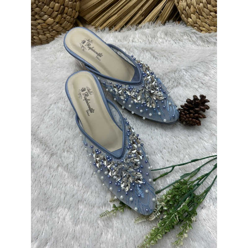 sepatu wedding wanita dhara iceblue 5cm tahu