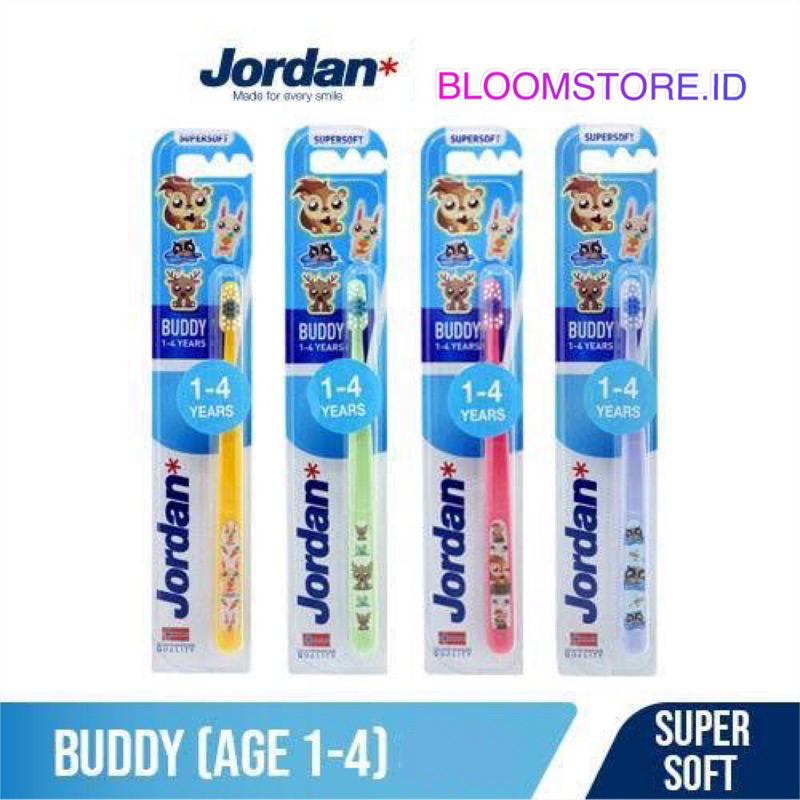 JORDAN Buddy Kids Kid Kid's Toothbrush Tooth Brush Sikat Gigi Anak Bayi Halal MUI 1-4 510 Tahun Years 1 - 4 5 - 10 Supersoft Super Soft Budy