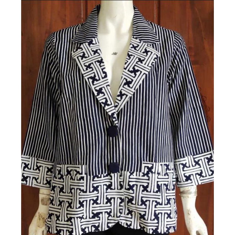 baju batik kombinasi garutan lurik bahan katun halus size S-XXXL