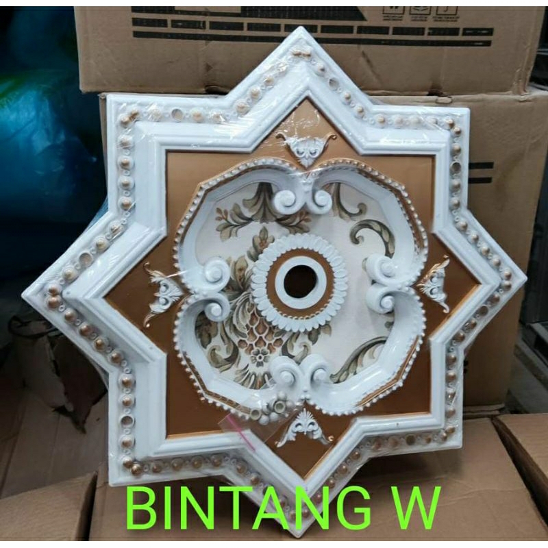 ORNAMEN PLAFON 60X60 cm Bintang warna white