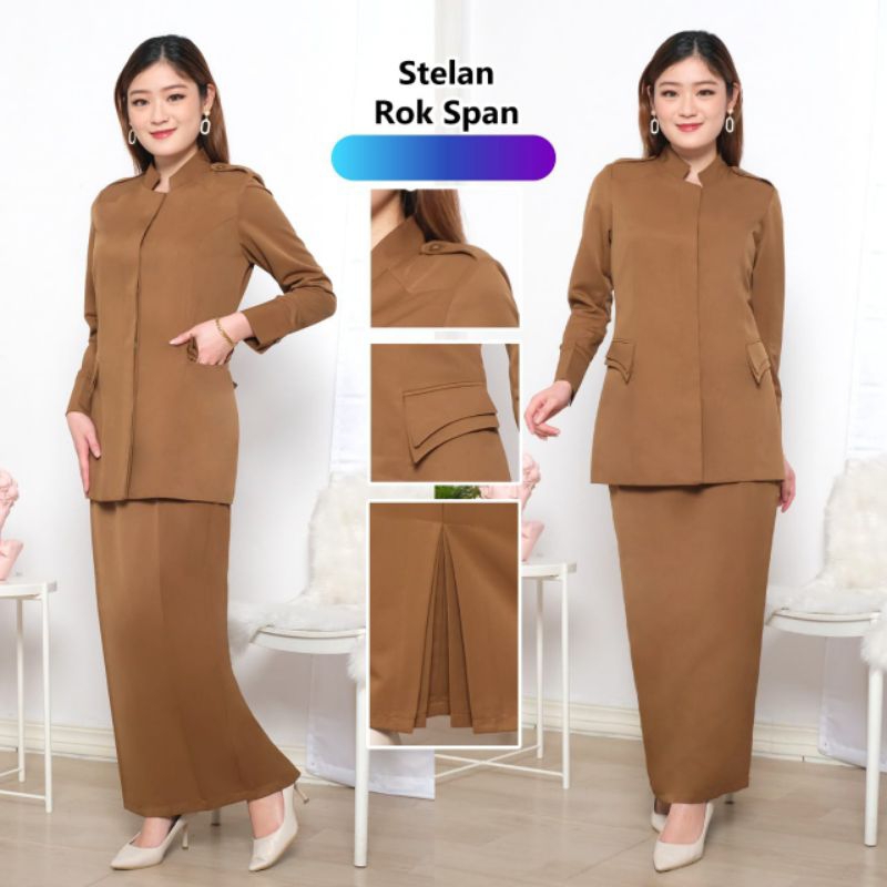 Baju Kerja Pns Warna Chiki Kerah Sanghai model /Blezer/ Dinas Pns/ Baju Wanita/ Baju Pdh/ Stelan Kan