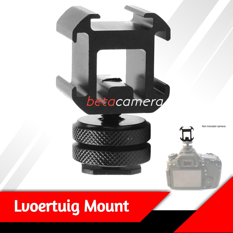 Lvoertuig Camera Mount Hot Shoe Three Head Extend Port Hotshoe Flash Kamera Lighting Microphone LCD