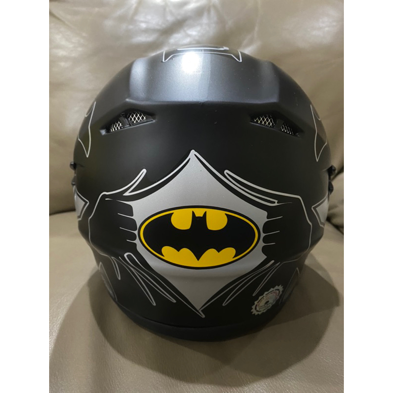 Helm Anak GALAXY SKY SNI Motif Batman Hitam Doff Termurah Terlaris Usia 3-7 Tahun