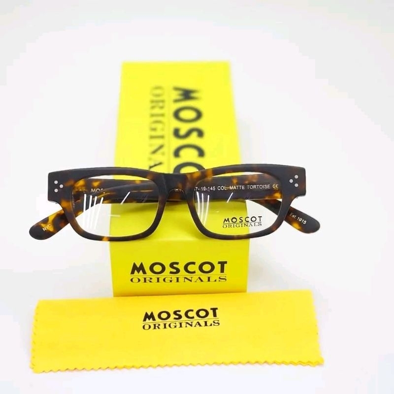 Kacamata Moscot Hyman tortoise matte frame glasses