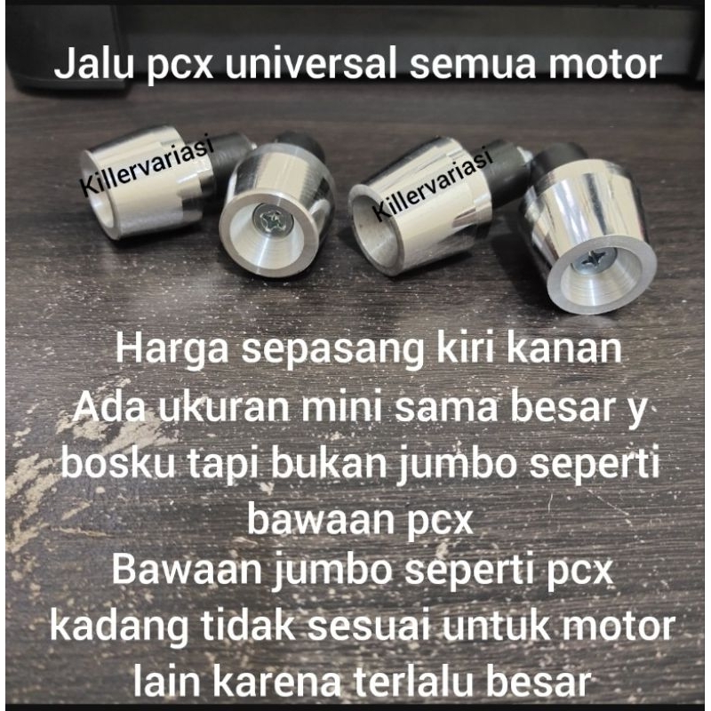 Jalu stang chrome model pcx bandul jalu stang chrome universal sepasang kanan kiri VARIO MIO XEON BEAT SCOOPY FINO KLX CRF TIGER RXKING SUPRA REVO XI MXKING BYSON DLL HARGA SEPASANG KIRI KANAN