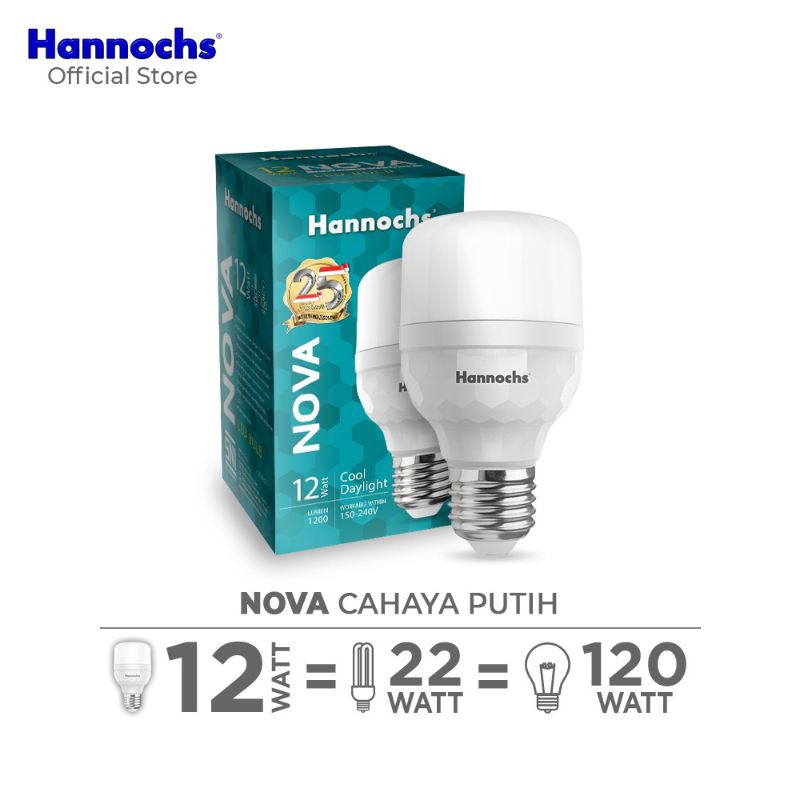 lampu hannochs hannoch NOVA 12w led cahaya putih