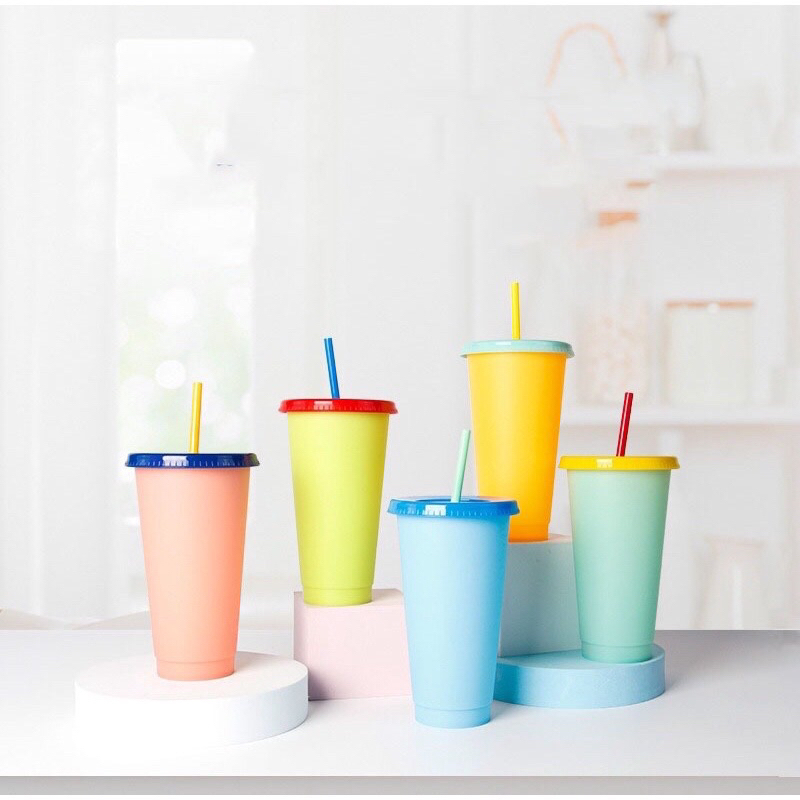 Ready Tumbler Berubah Warna Colour Reusable Cup Color Changing Cups