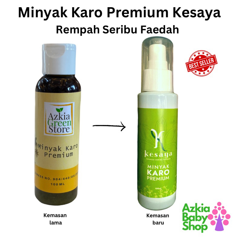 Minyak Karo Azkia Kesaya Premium Original 100 ml alami massage oil baby minyak pijat bayi minyak kelapa minyak karo kesaya