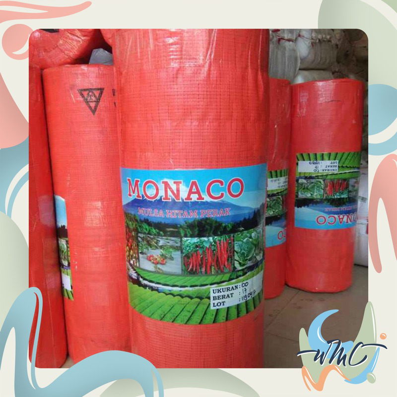 PLASTIK MULSA MONACO HITAM PERAK UKURAN 60/120 CM x 500 M