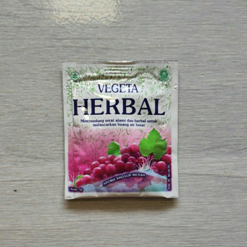 Vegeta Herbal 1 Sachet Lancarkan Buang Air Besar BAB Vigeta Saset Aroma Anggur Merah Obat Pencernaan lunakan feses
