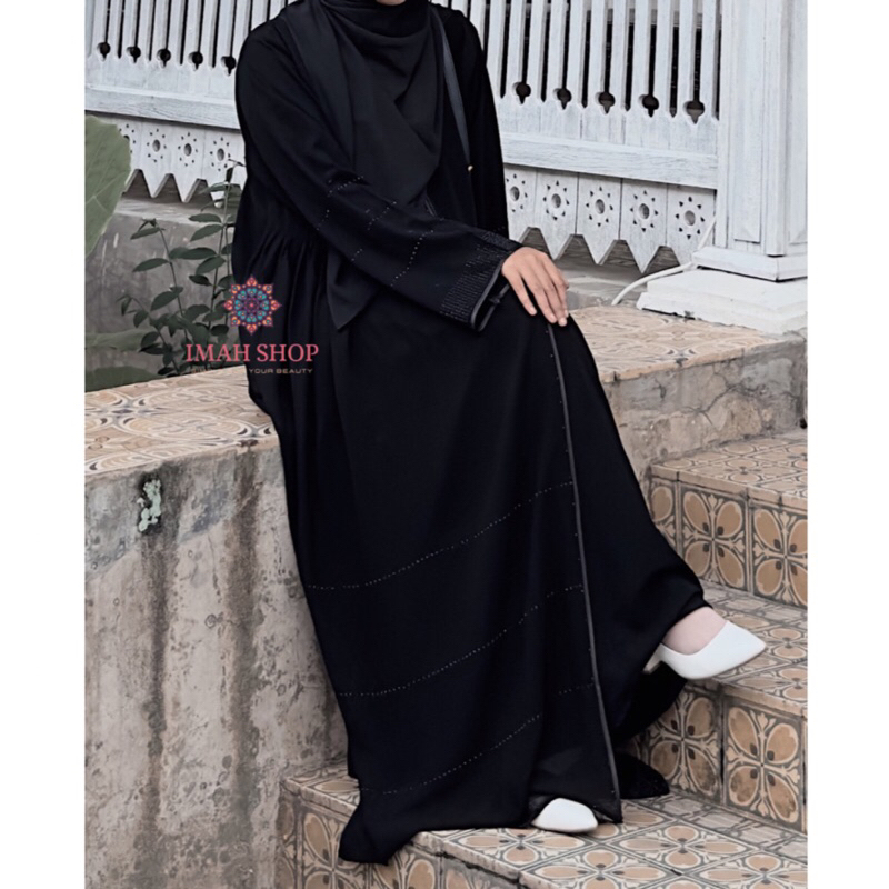 Gamis Turkey Abaya Haura Swarovski Dubai Gamis Saudi Dress Muslim Exclusive Imah Shop Busana Muslim Terbaru Murah Laris 857