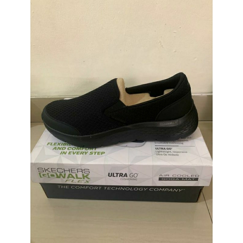 SKECHERS GO WALK FLEX REQUEST BLACK SLIP ON SIZE 44 ONLY ORIGINAL BY SPORT STATION
