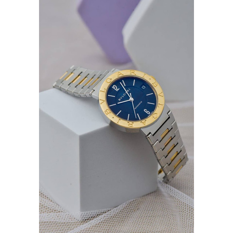 Bvlgari Watch Authentic Logo Automatic Combi Gold 18K