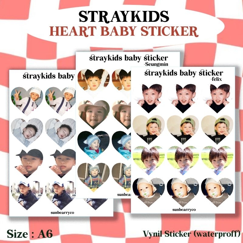 

SUNBEARRYCO Straykids Baby Sticker Heart