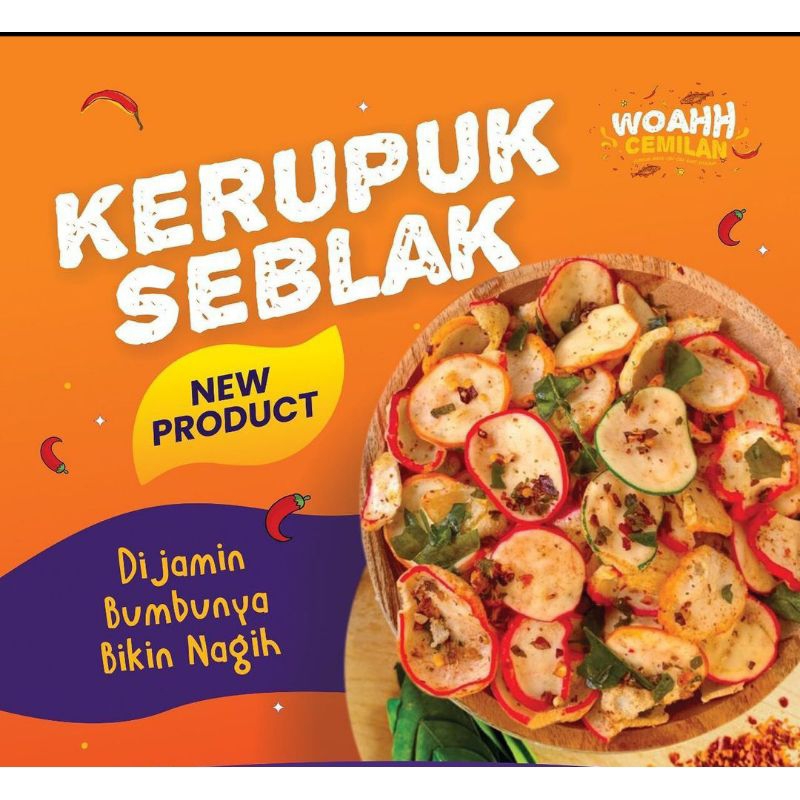 

kerupuk seblak bantet 100 gram pedas daun jeruk