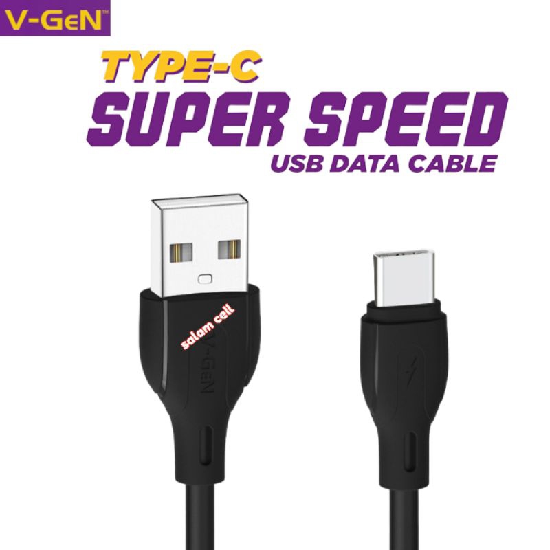 Kabel Data Type-C V-Gen VGC-04 3A Fast Charging 2Meter Original Vgen Vgc 04 Garansi Resmi