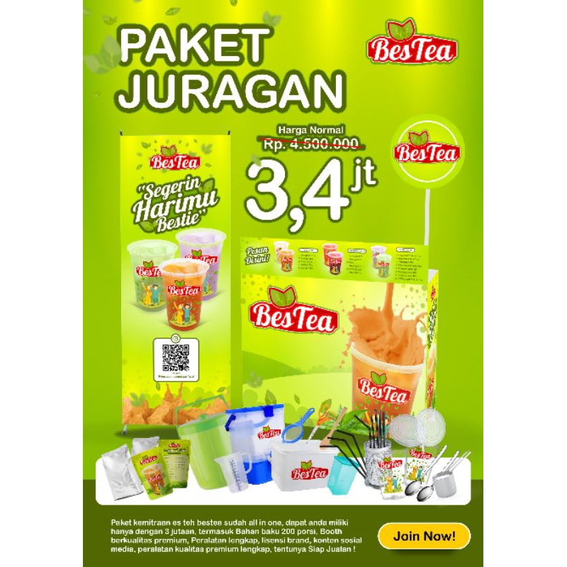 

FRANCHISE MINUMAN PAKET USAHA MINUMAN KEKINIAN ES TEH BESTEA PREMIUM