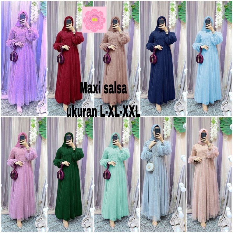 MX SALSA /GAMIS FASHION /SIZE / L/ XL /XXL/ GAMIS MUSLIM /MODEL TERBARU