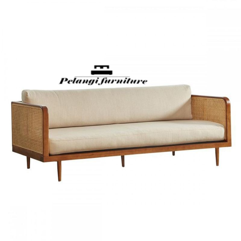 sofa tamu rotan 3 seater, kursi tamu, Sofa tamu rotan minimalis