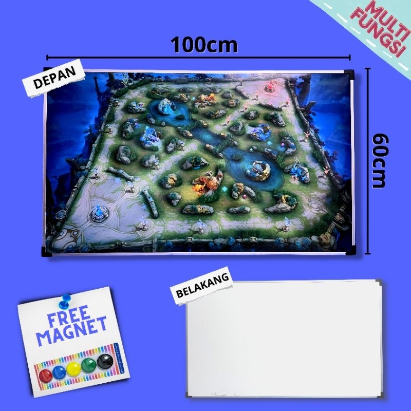 

Papan Mobile legends & Whiteboard 100 x 60cm (Magnetik)