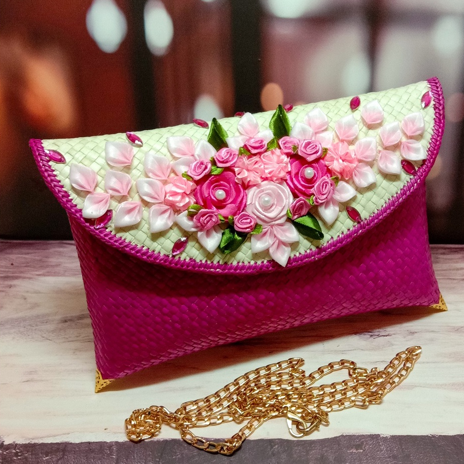 PUTRA SUKAPURA CLUTCH PESTA ANYAMAN PANDAN DOMPET ANYAM CANTIK WANITA