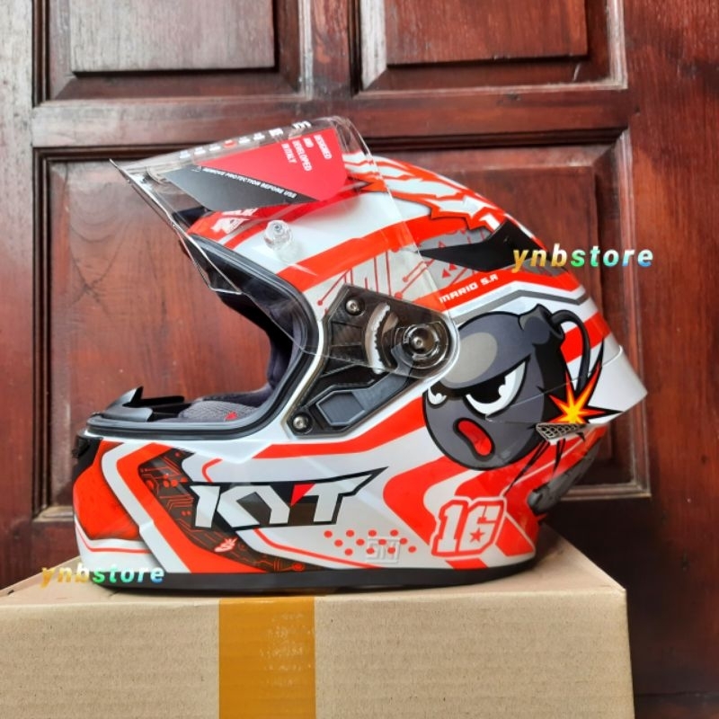 Helm KYT TT Course Motif Super Mario Edition | KYT TTC Motif Edisi Supermario | Helm Balap Fullface 